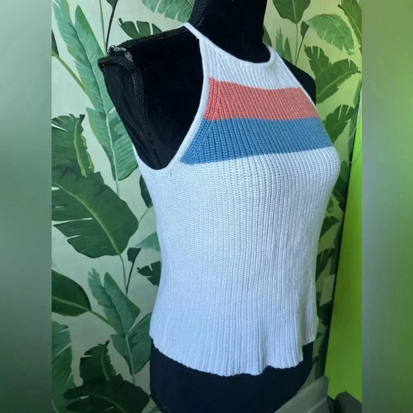 Roxy Knit Colorblock High Neck Sweater Tank Top Size M - Picture 6 of 9
